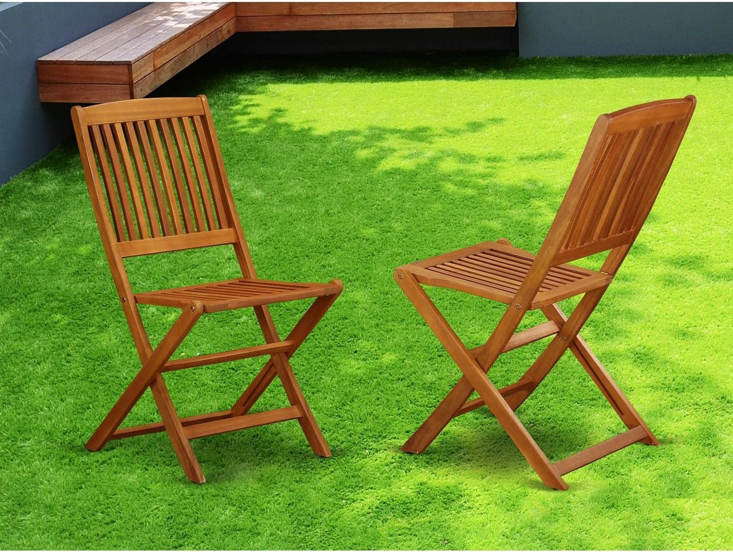 Foldable Patio Dining Chairs - Set of 2