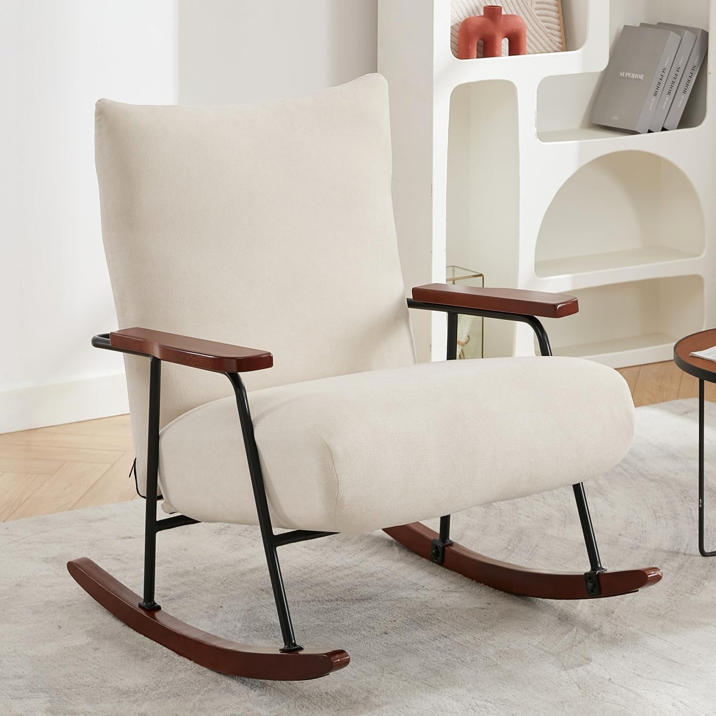 Modern Rocking Chair, Upholstered Armchair