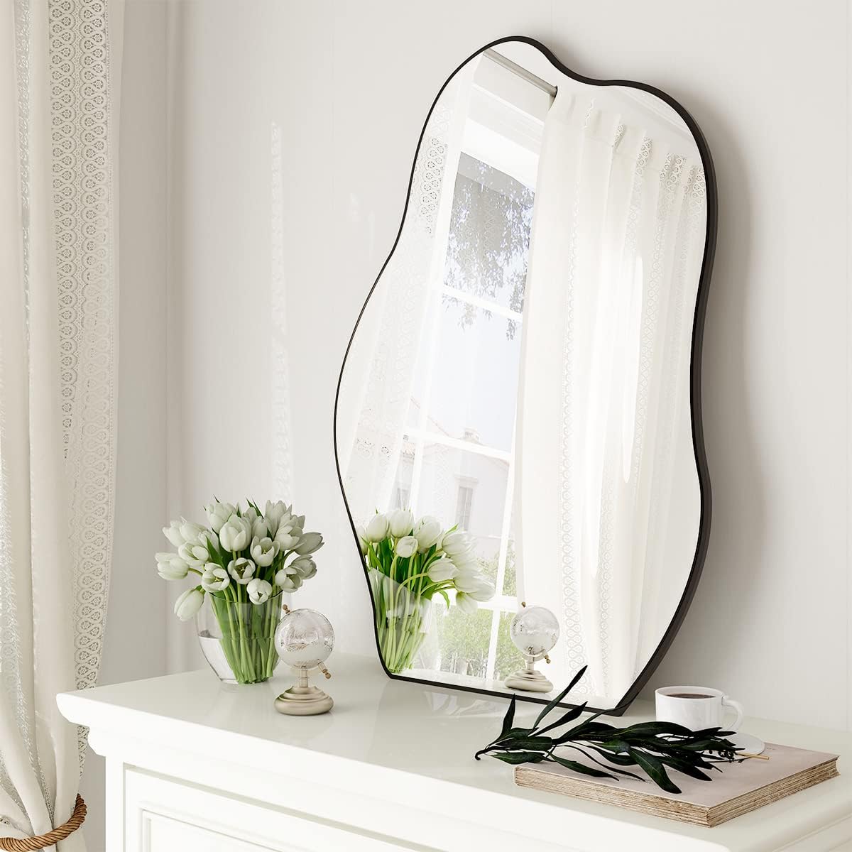 Wood Framed Modern Decorative Mirrors for Bedroom and Living Room