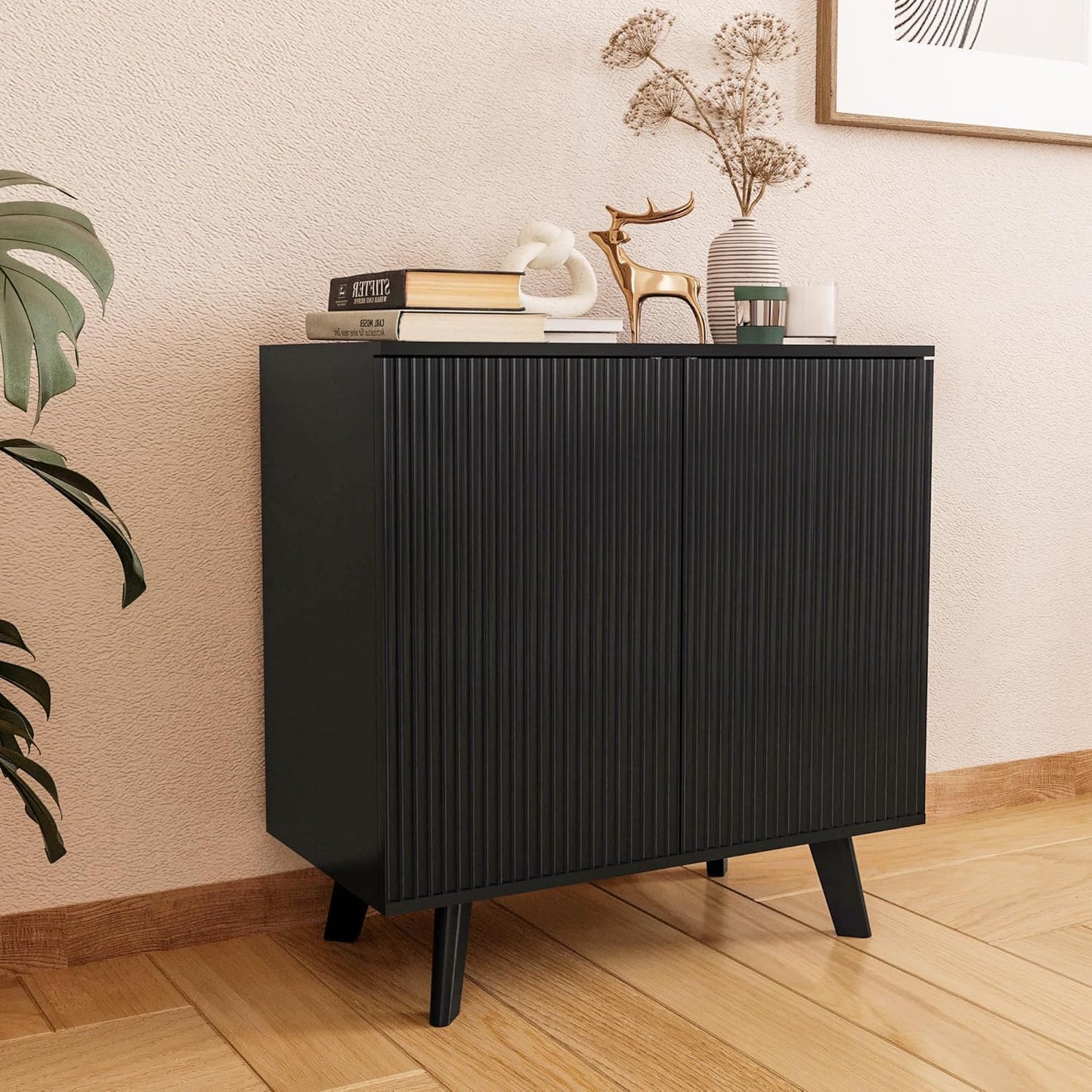 Black Sideboard Buffet Cabinet with Storage