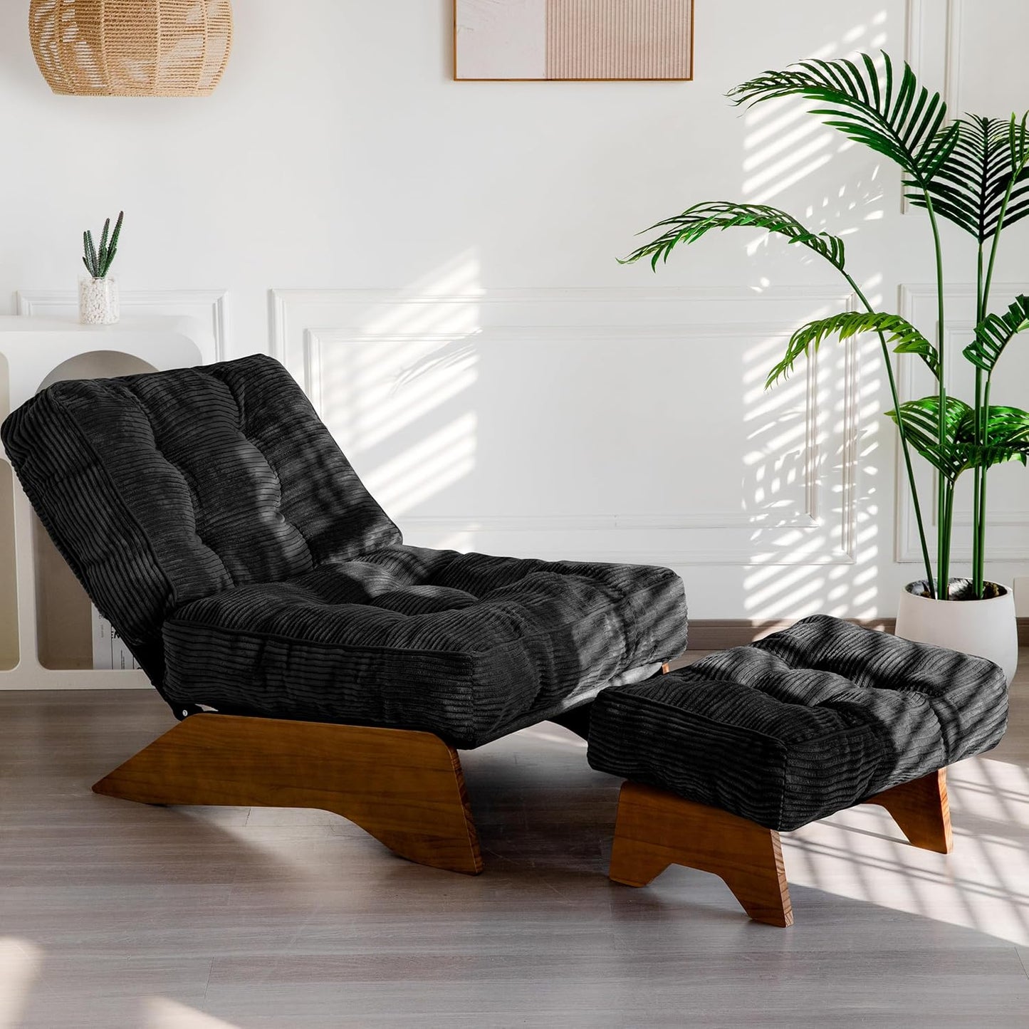 Accent Chair with Ottoman and Adjustable Backrest