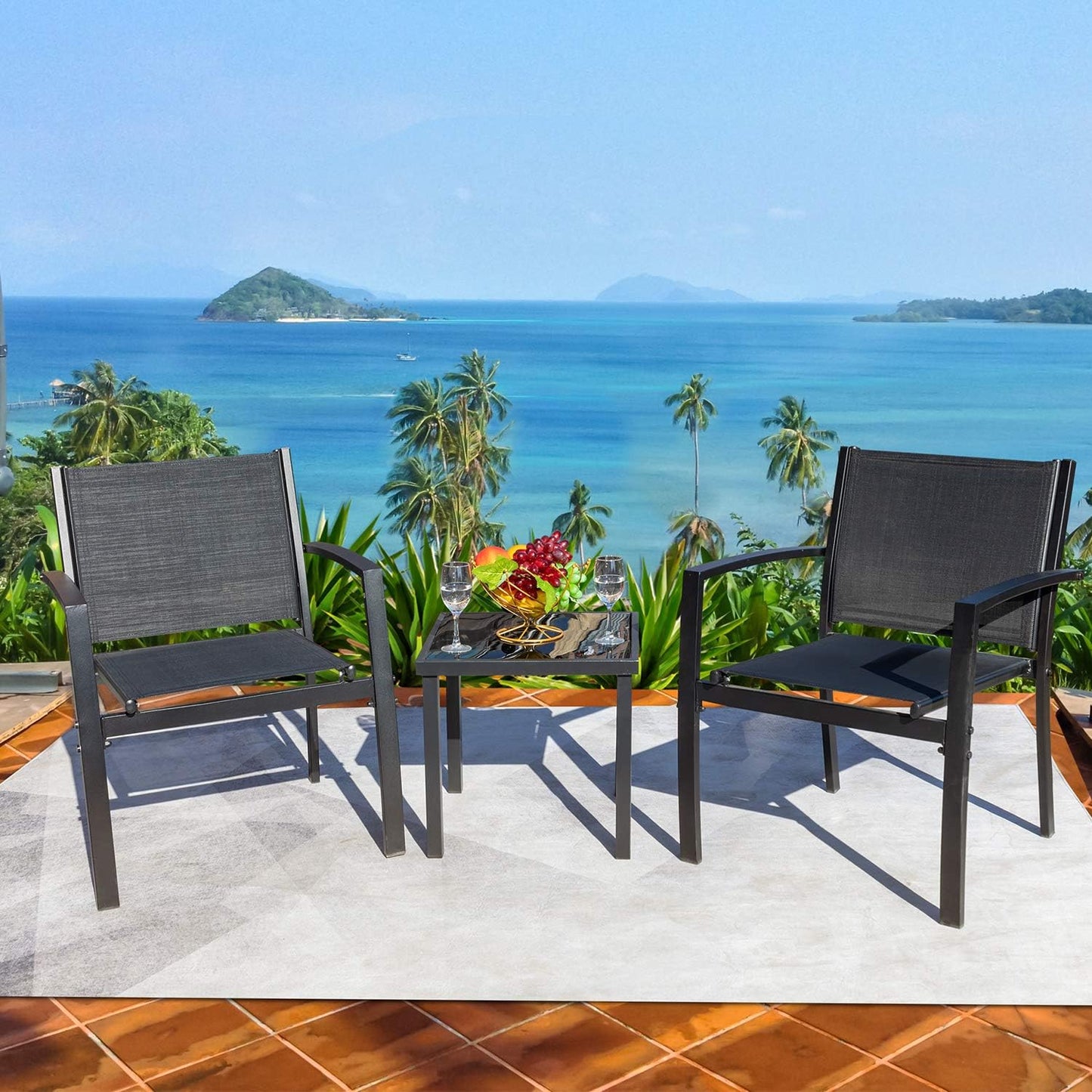7 Pieces Patio Dining Set - Light Grey