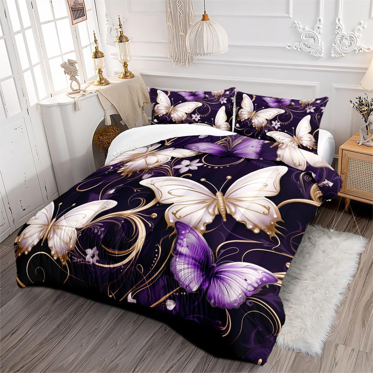 Queen Size Butterfly Comforter Set