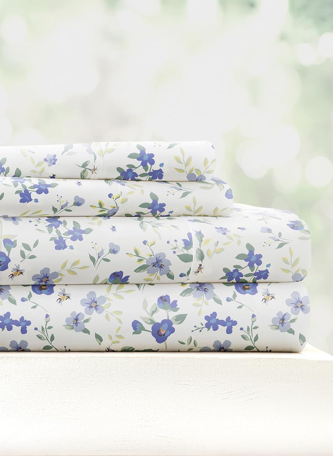 Patterned Microfiber 4 Piece Sheet Set