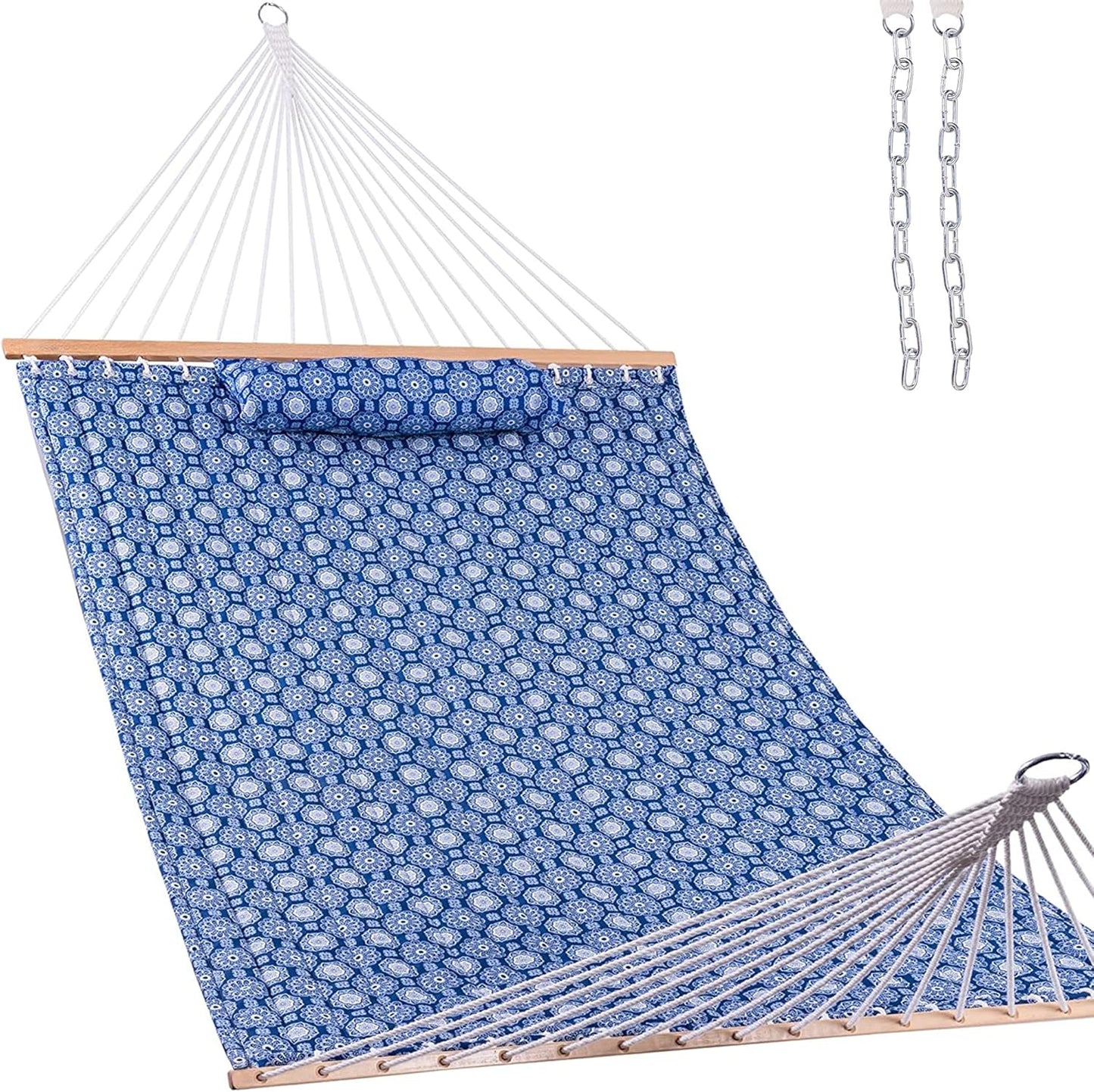 12 FT Double Layered Quilted Fabric Hammock