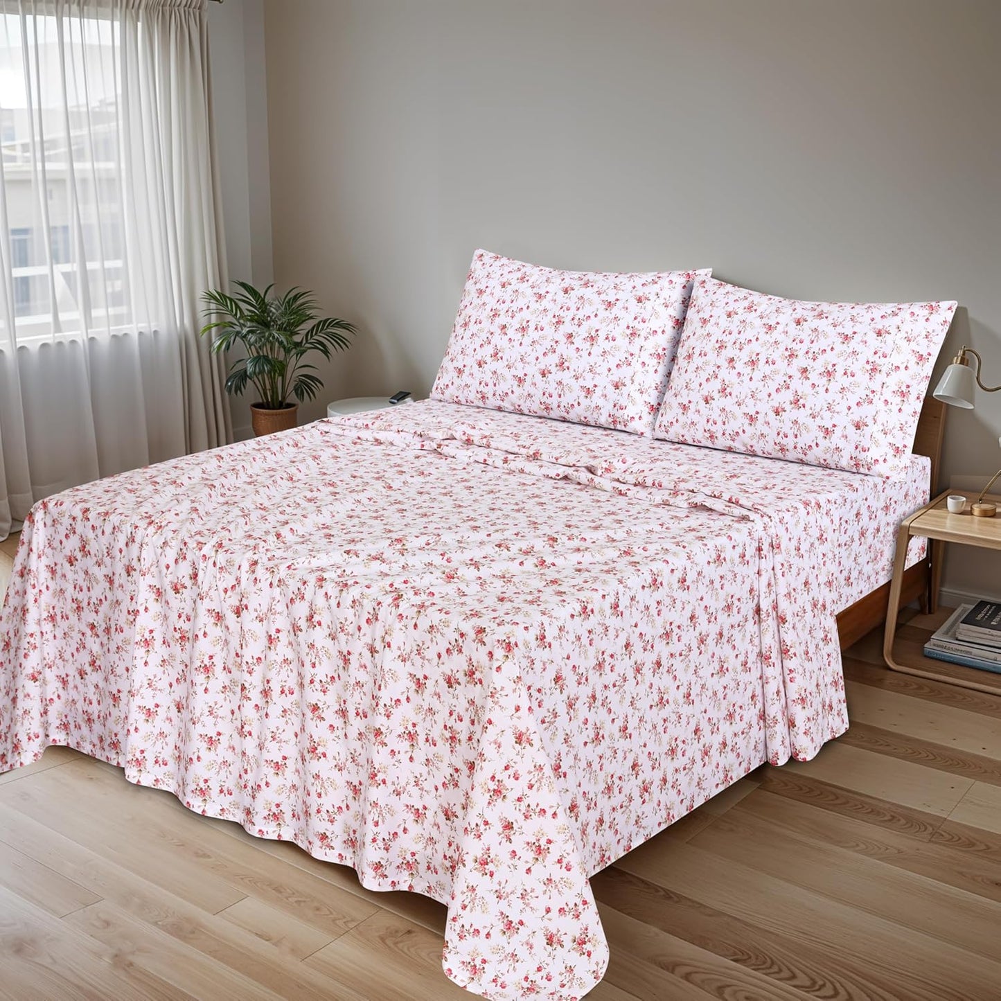 4 Pieces Cotton Sheets Set