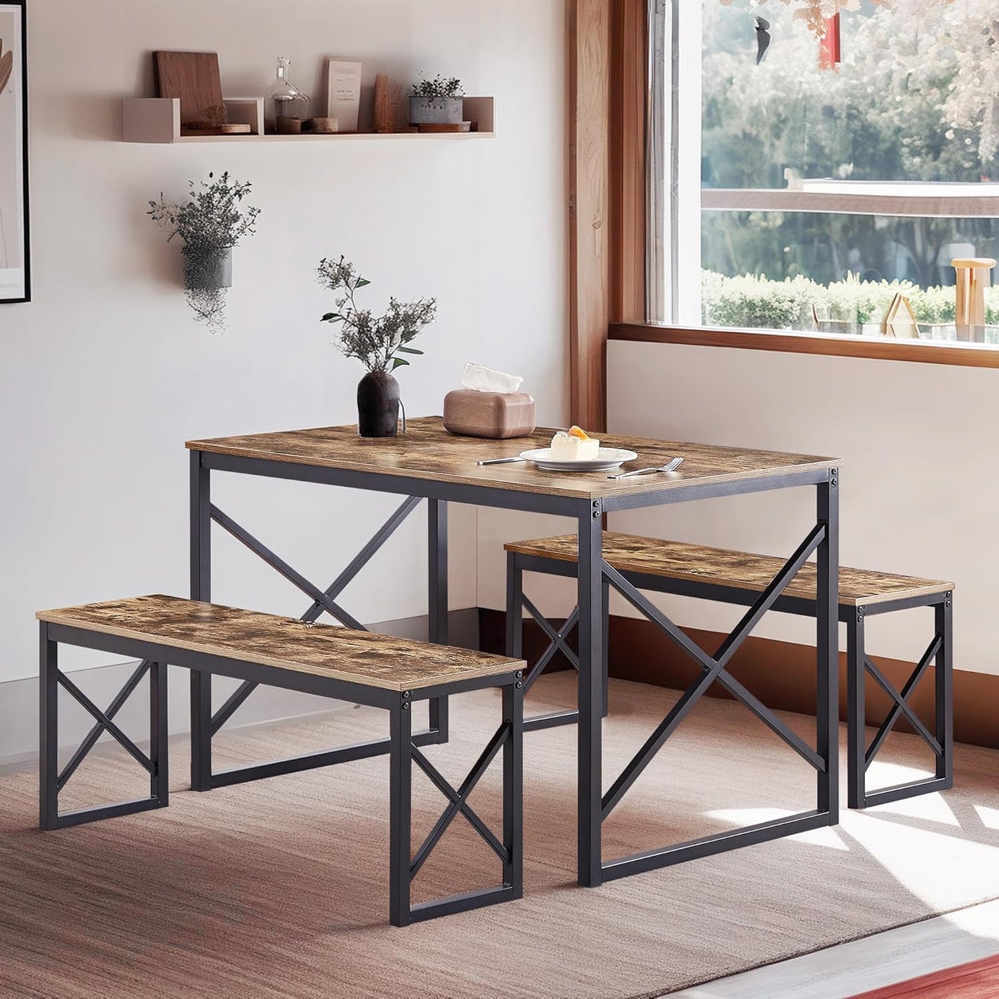 Kitchen Table with 2 Benches