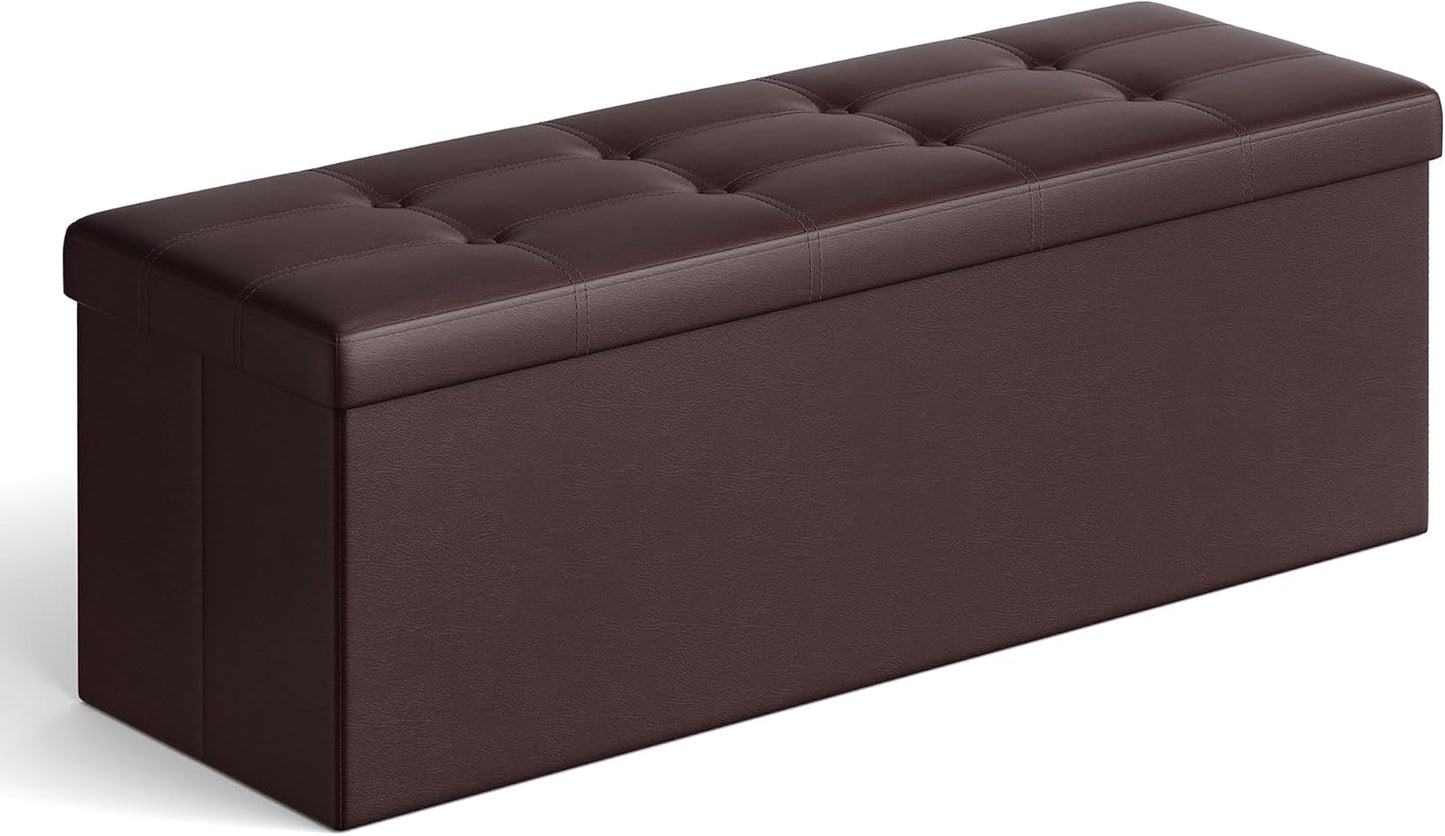 43 Inches Folding Storage Ottoman Bench