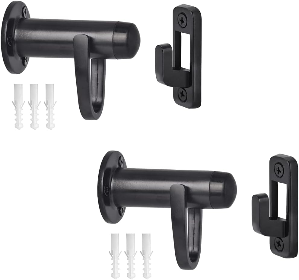 2 Pack Heavy Duty Door Stopper with Manual Hook