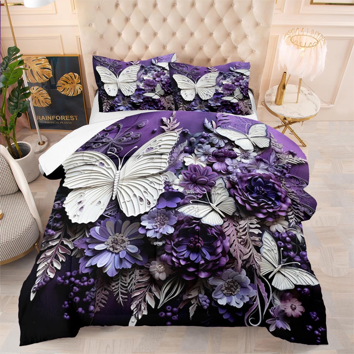 Queen Size Butterfly Comforter Set