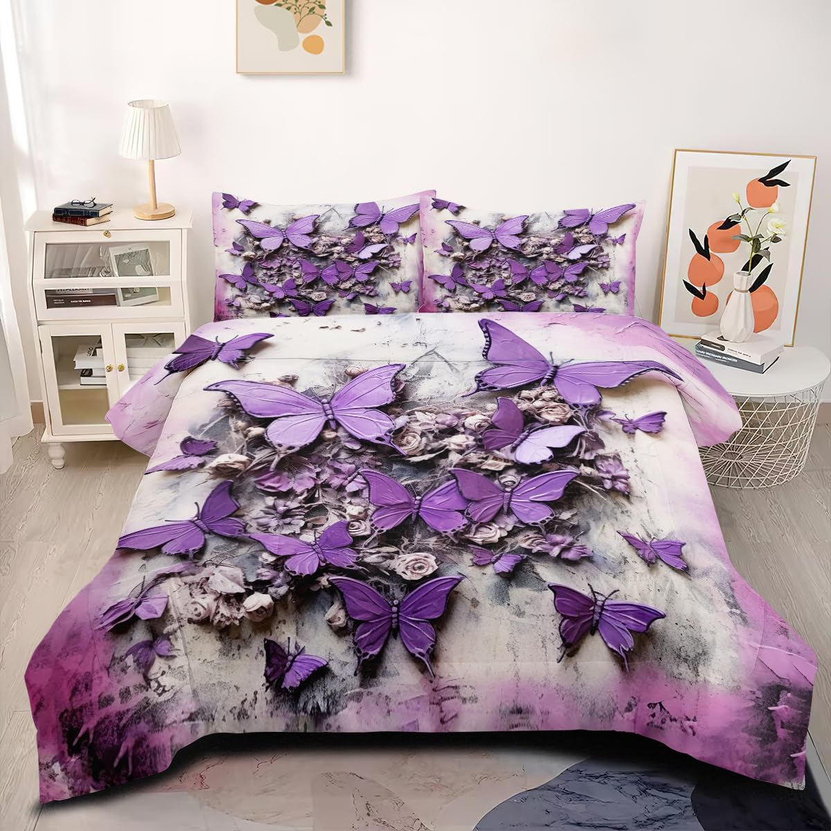 Queen Size Butterfly Comforter Set