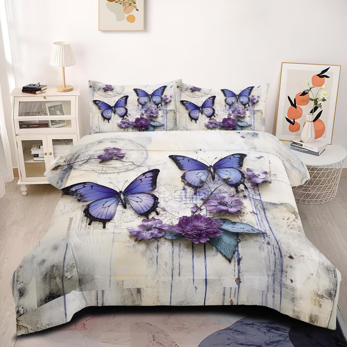 Queen Size Butterfly Comforter Set