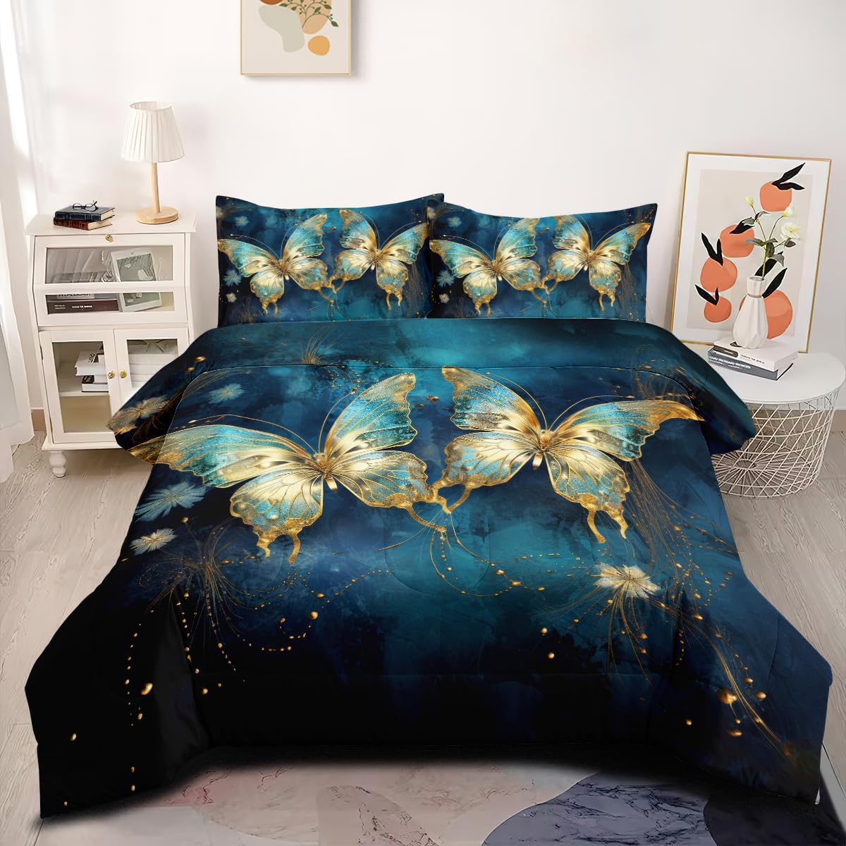 Queen Size Butterfly Comforter Set