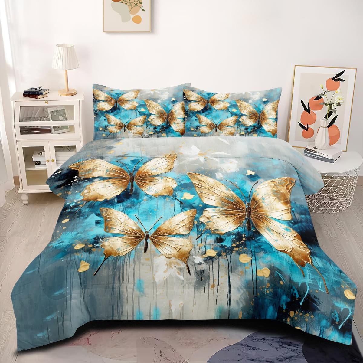 Queen Size Butterfly Comforter Set