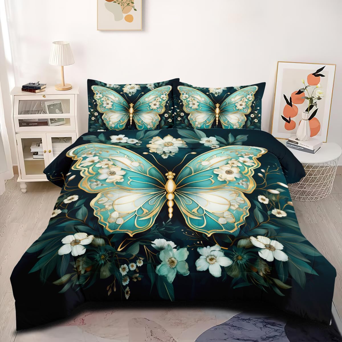 Queen Size Butterfly Comforter Set