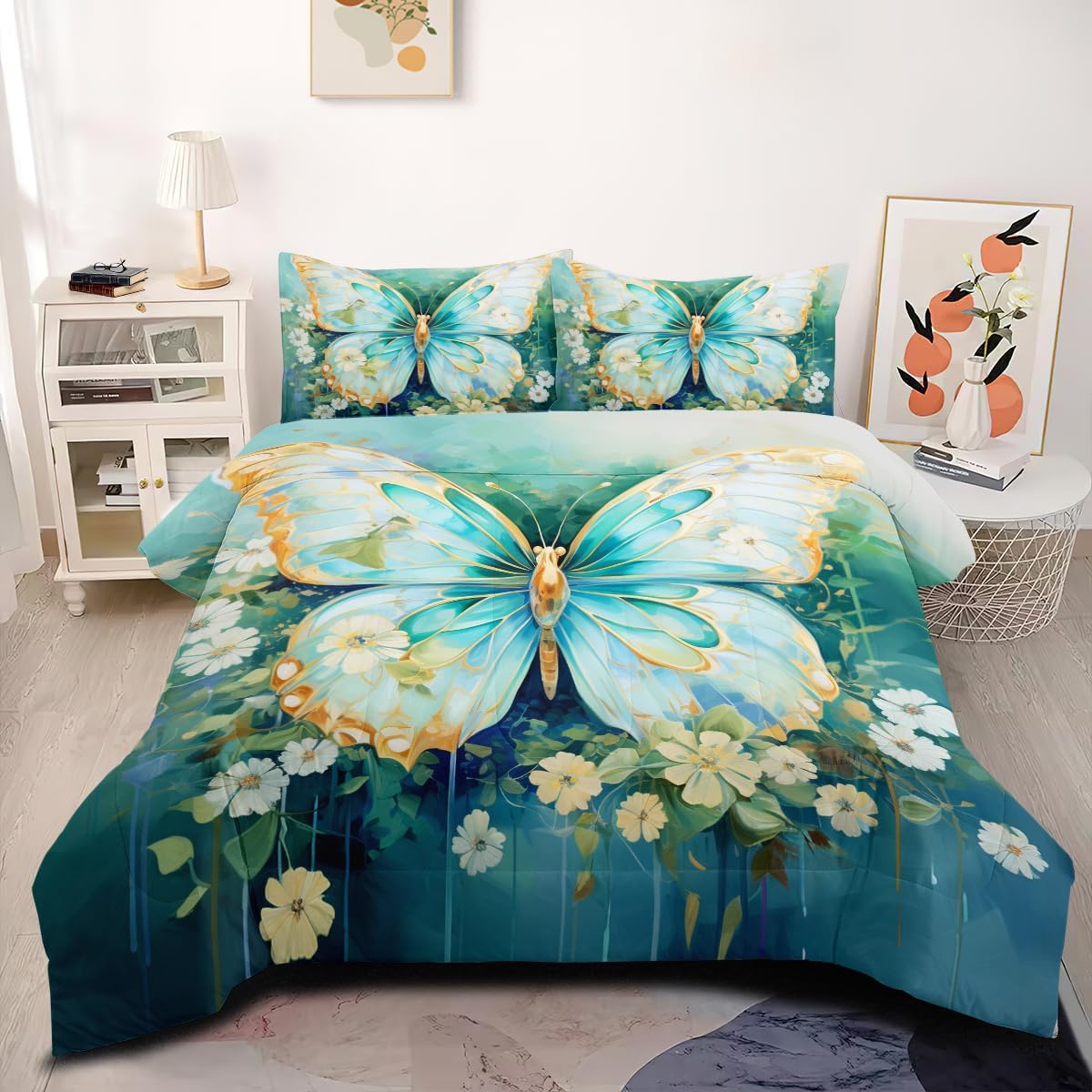 Queen Size Butterfly Comforter Set
