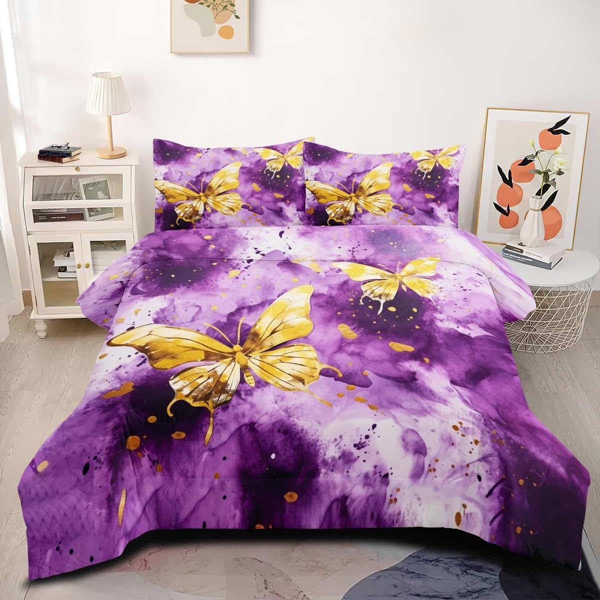 Queen Size Butterfly Comforter Set