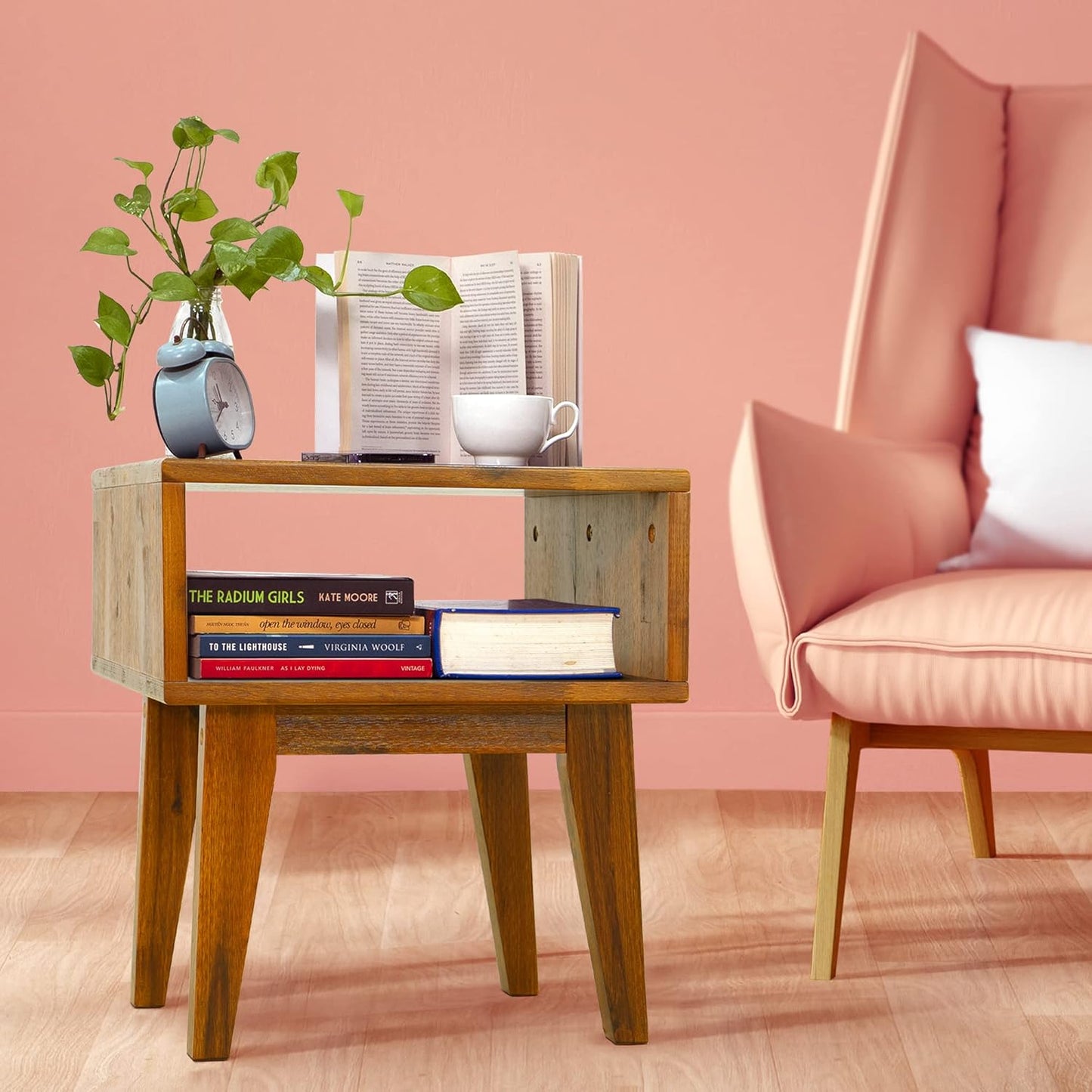 Nightstand with Open Storage Shelf