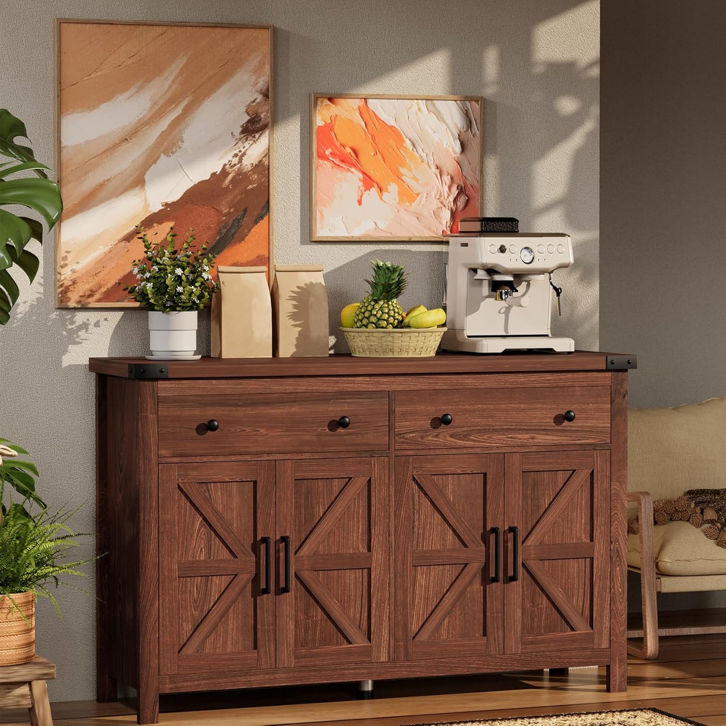 55" Sideboard Buffet Cabinet with Storage