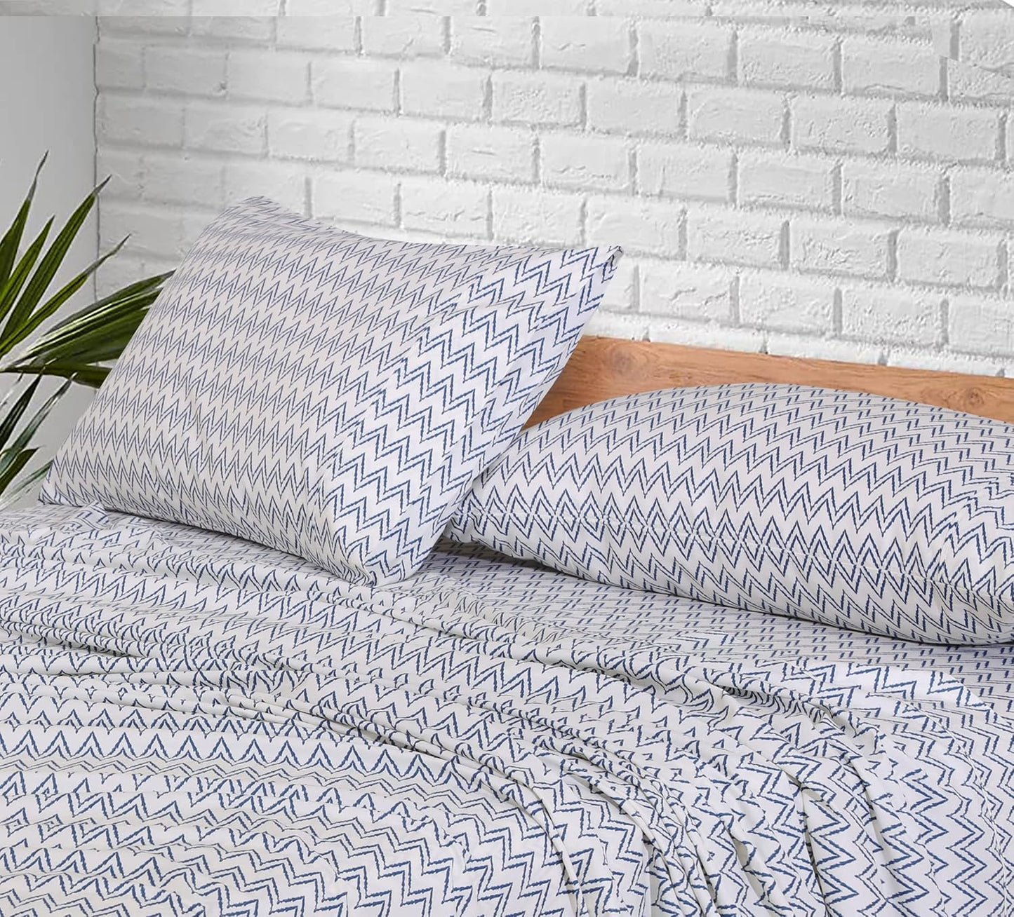 4 Pieces Cotton Sheets Set