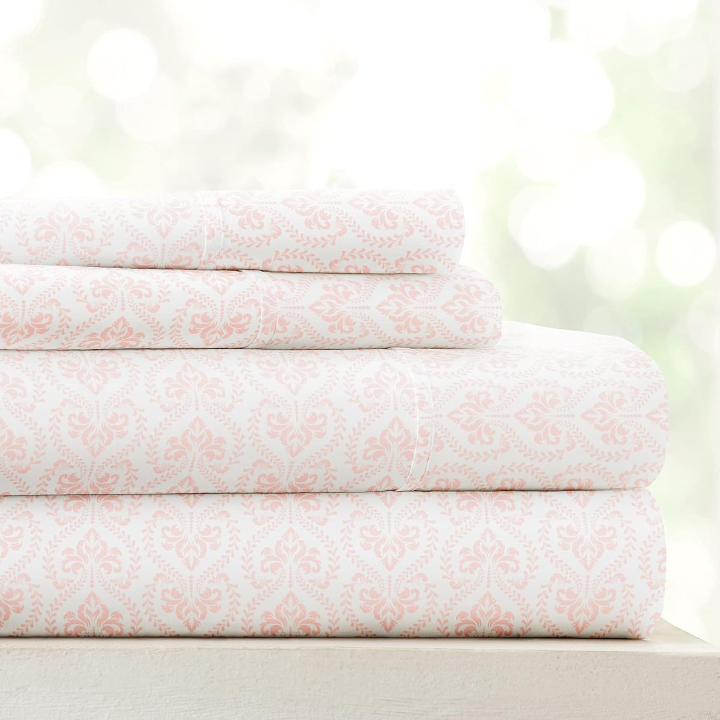 Patterned Microfiber 4 Piece Sheet Set