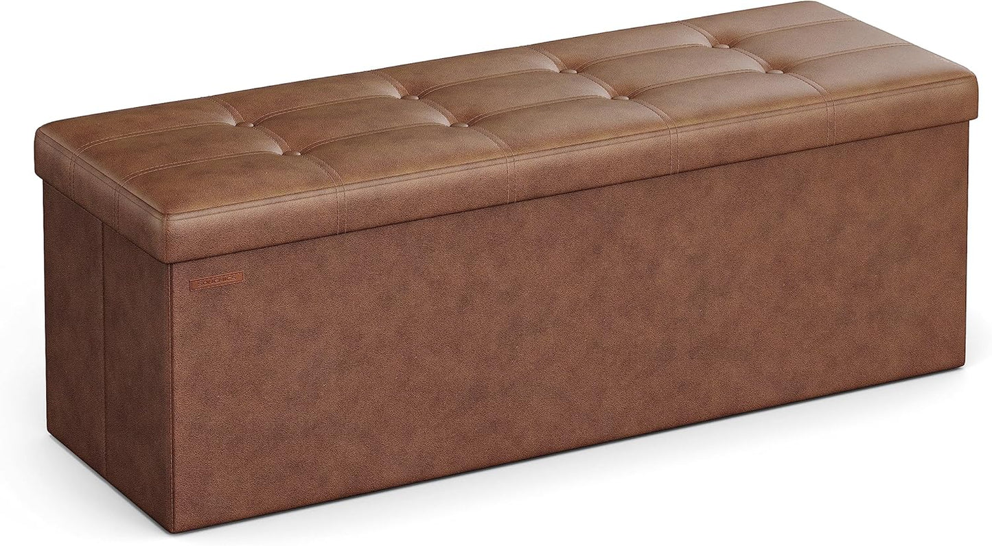 43 Inches Folding Storage Ottoman Bench