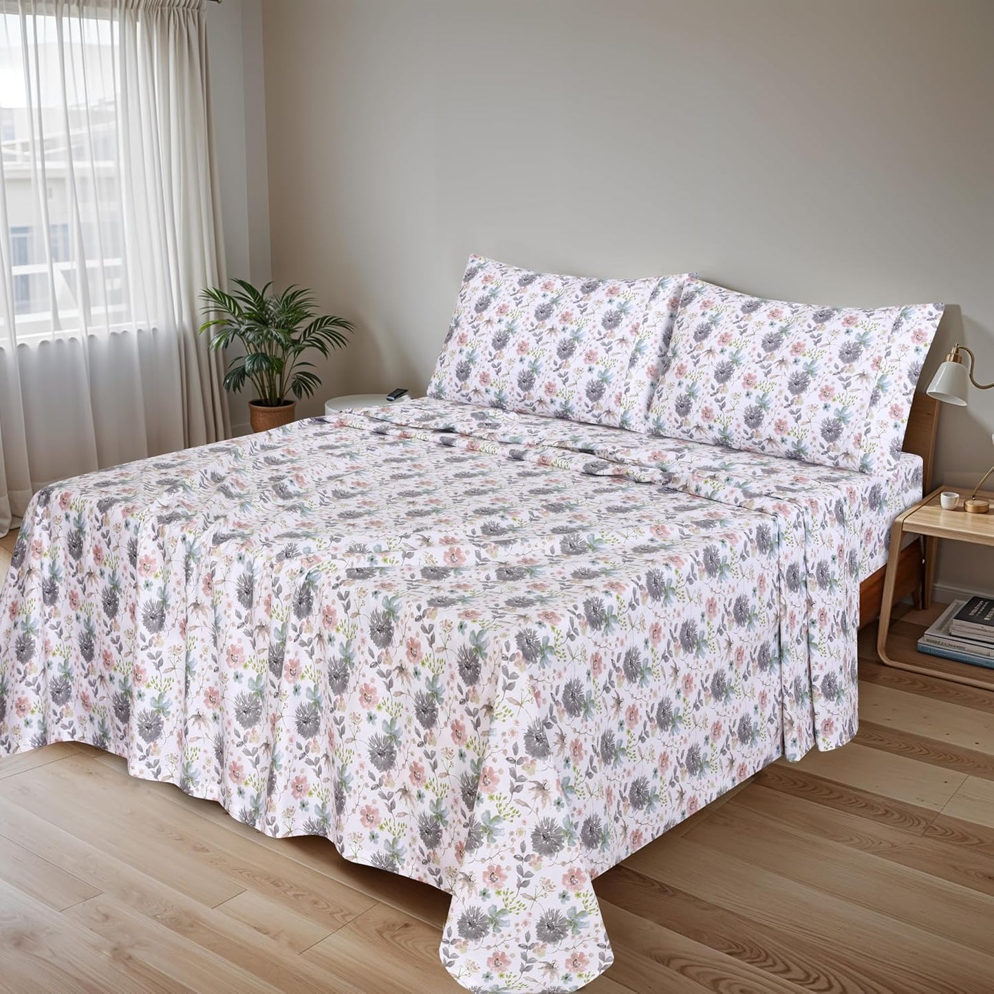 4 Pieces Cotton Sheets Set