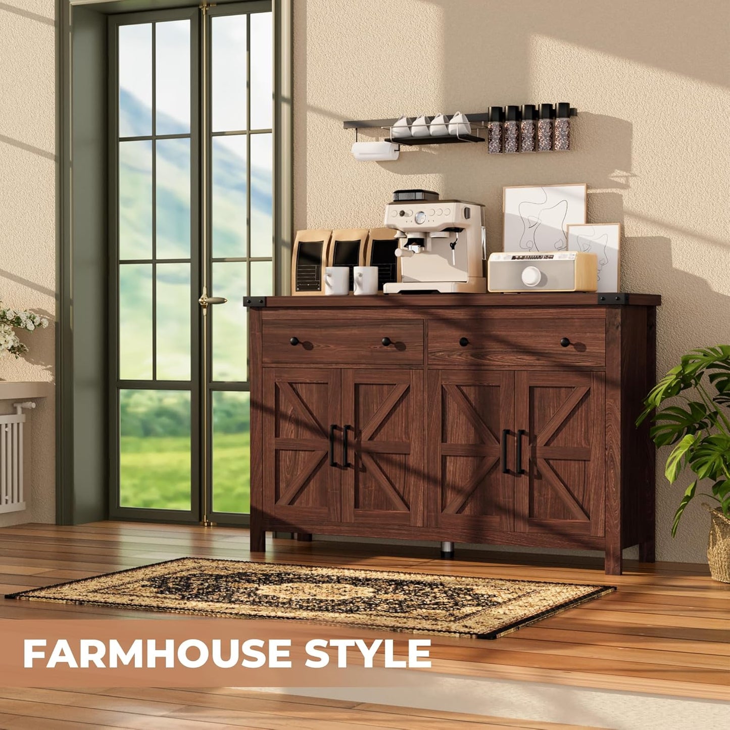 55" Sideboard Buffet Cabinet with Storage