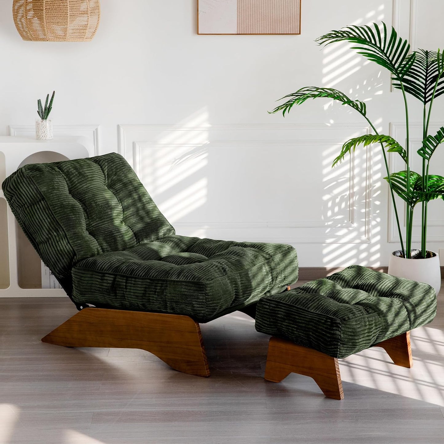 Accent Chair with Ottoman and Adjustable Backrest
