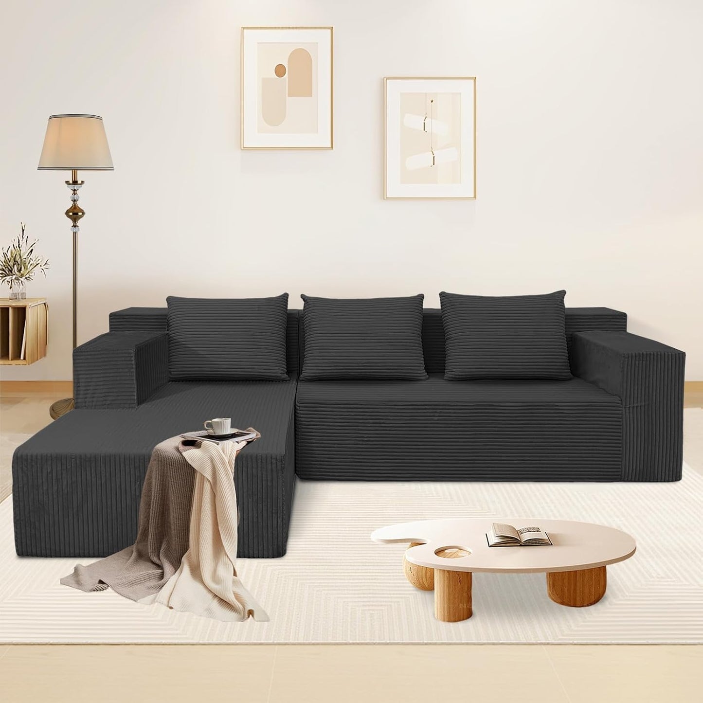 Stylish Sofa Bed with 2 Pillows
