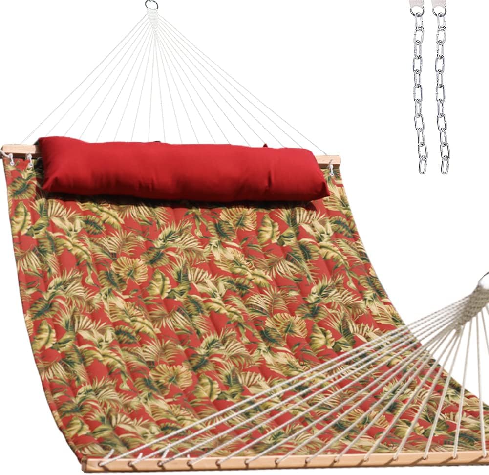 12 FT Double Layered Quilted Fabric Hammock