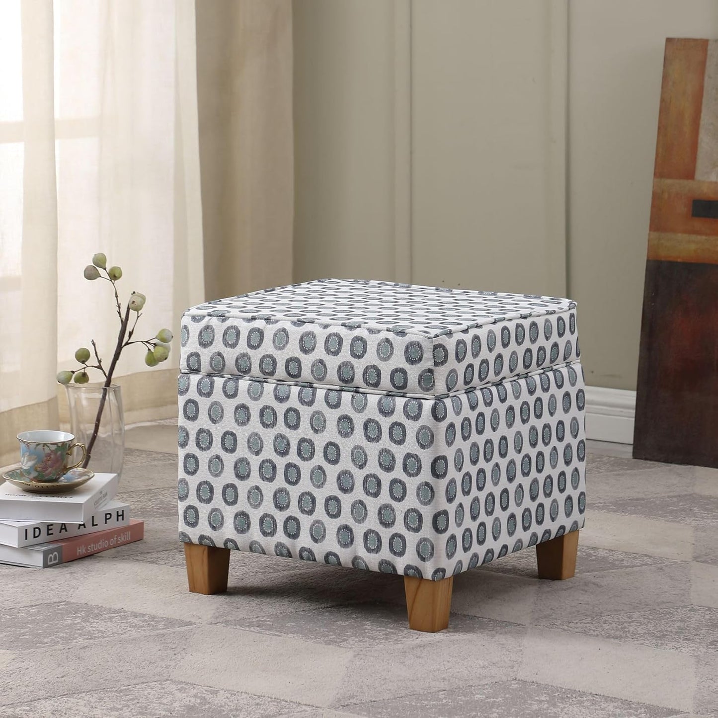 Classic Square Storage Ottoman with Lift Off Lid