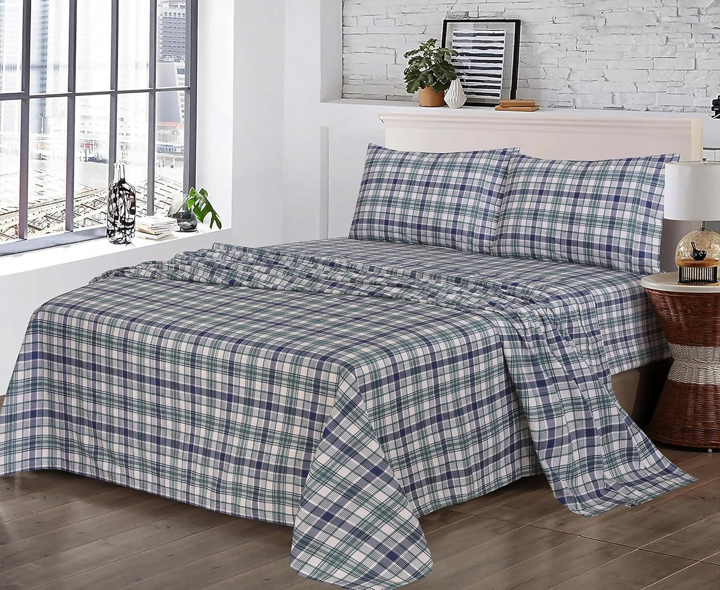 4 Pieces Cotton Sheets Set