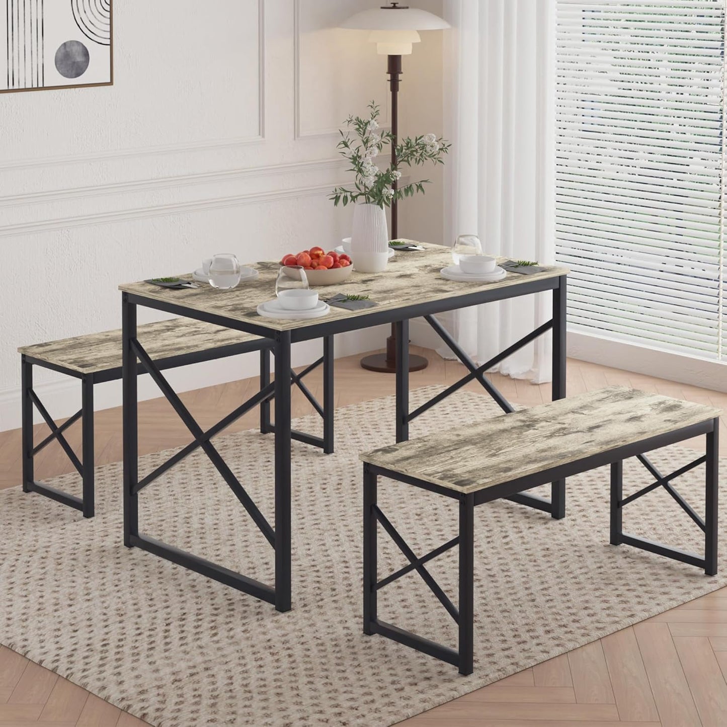 Kitchen Table with 2 Benches