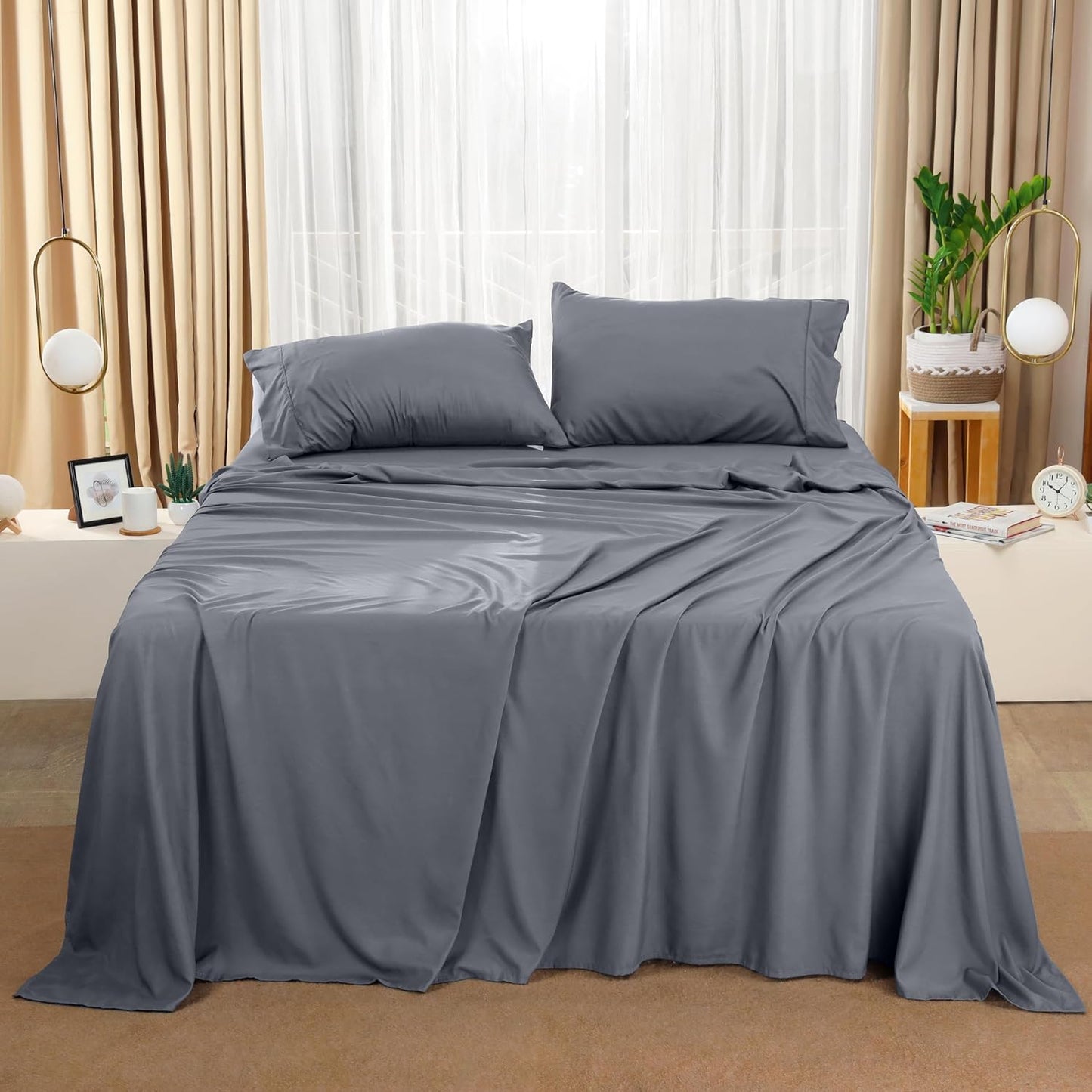 Bedding Queen Bed Sheets Set - 4 Piece