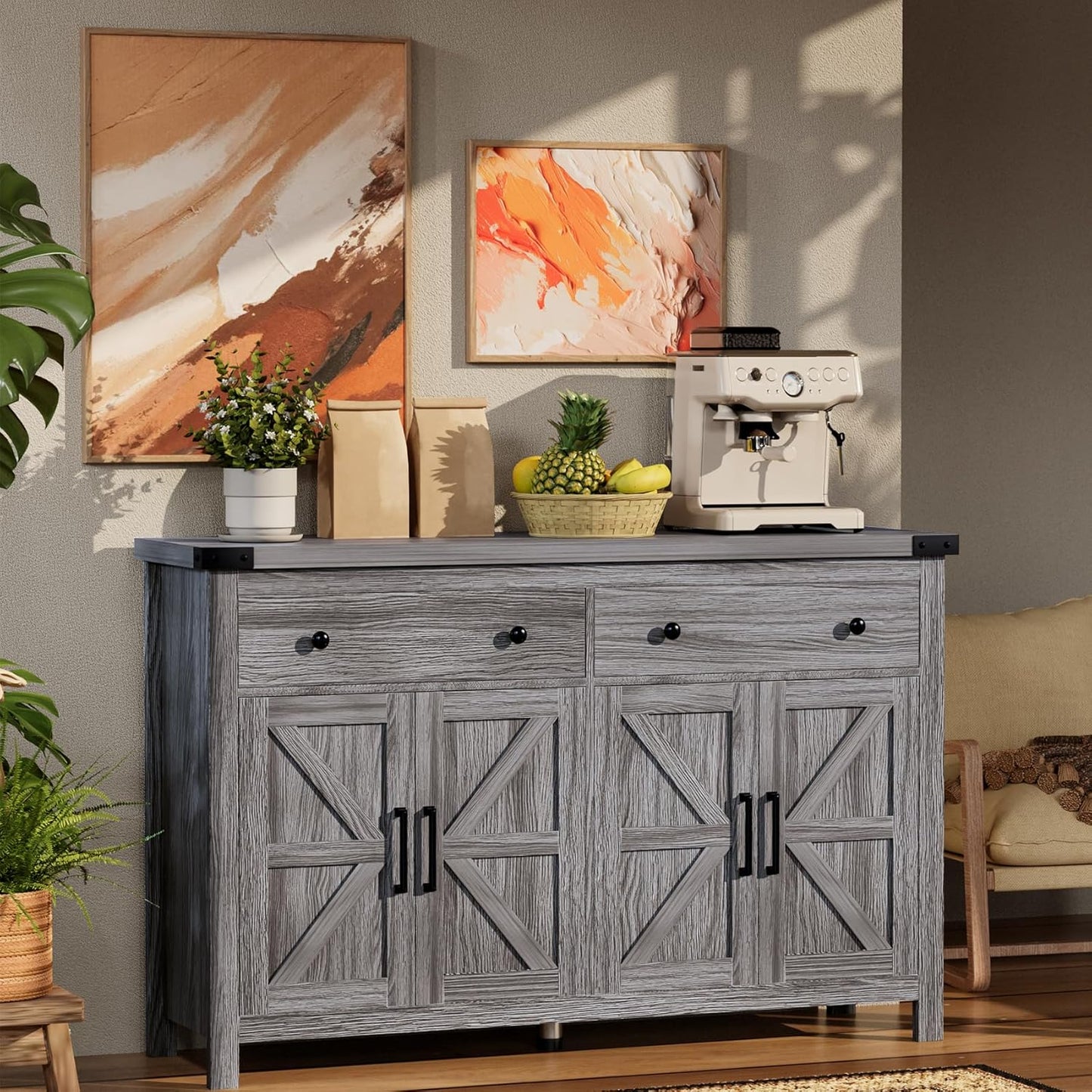 55" Sideboard Buffet Cabinet with Storage