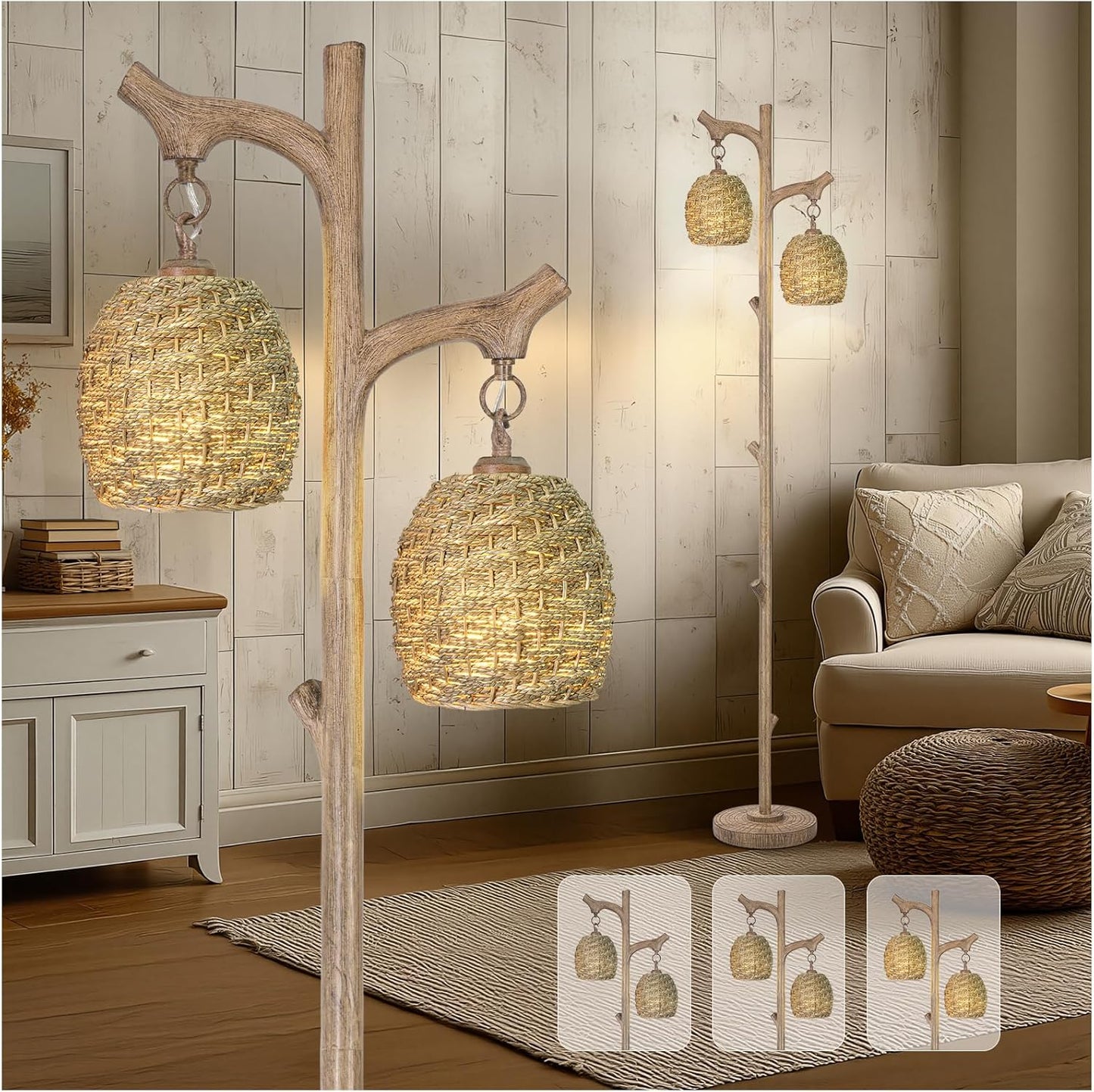 68" High Farmhouse Rustic Country Cottage Floor Lamp