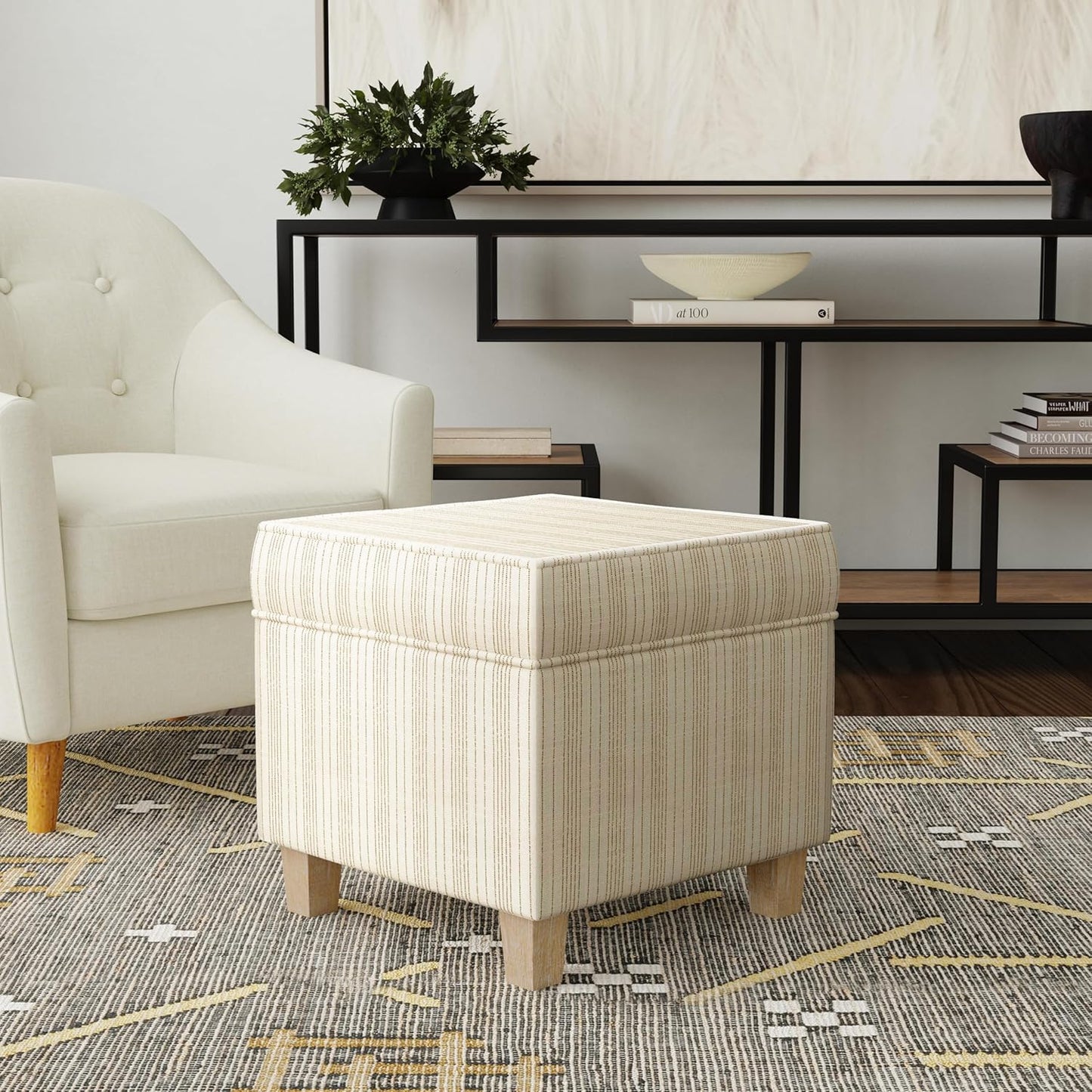 Classic Square Storage Ottoman with Lift Off Lid
