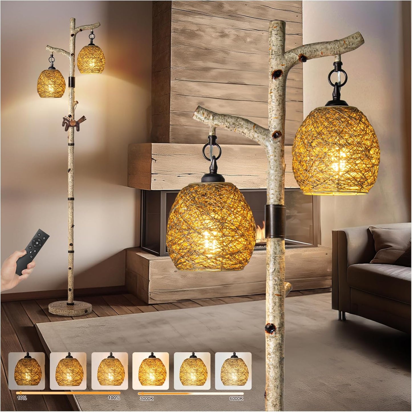 68" High Farmhouse Rustic Country Cottage Floor Lamp