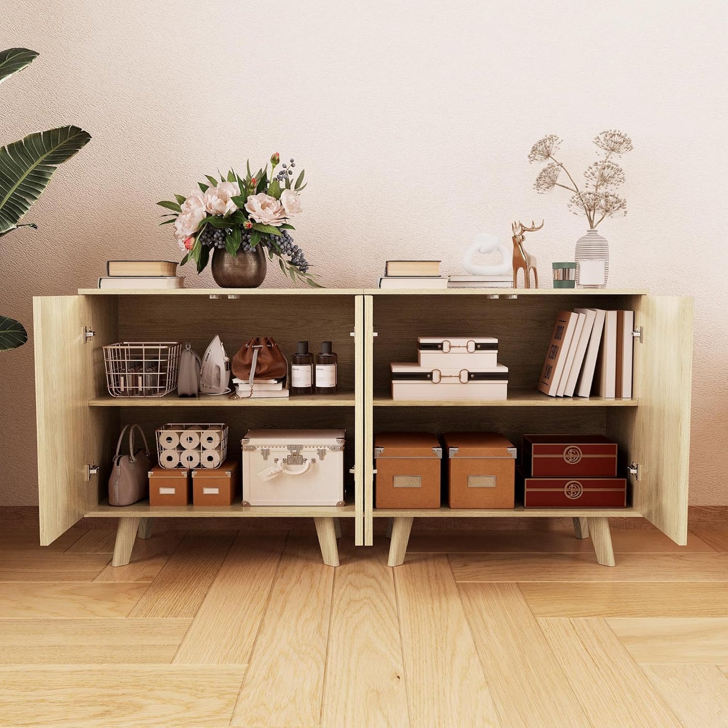Black Sideboard Buffet Cabinet with Storage