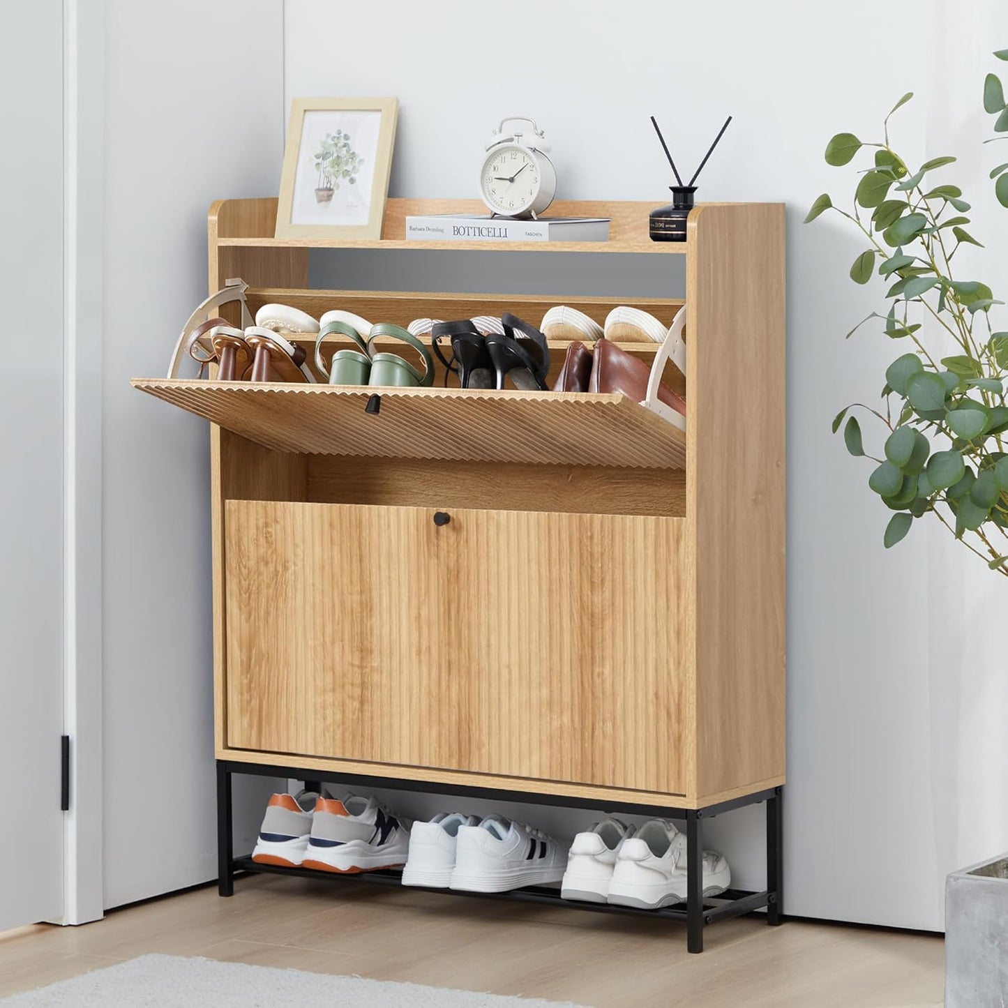 Shoe Storage Cabinet with 2 Flip Drawers