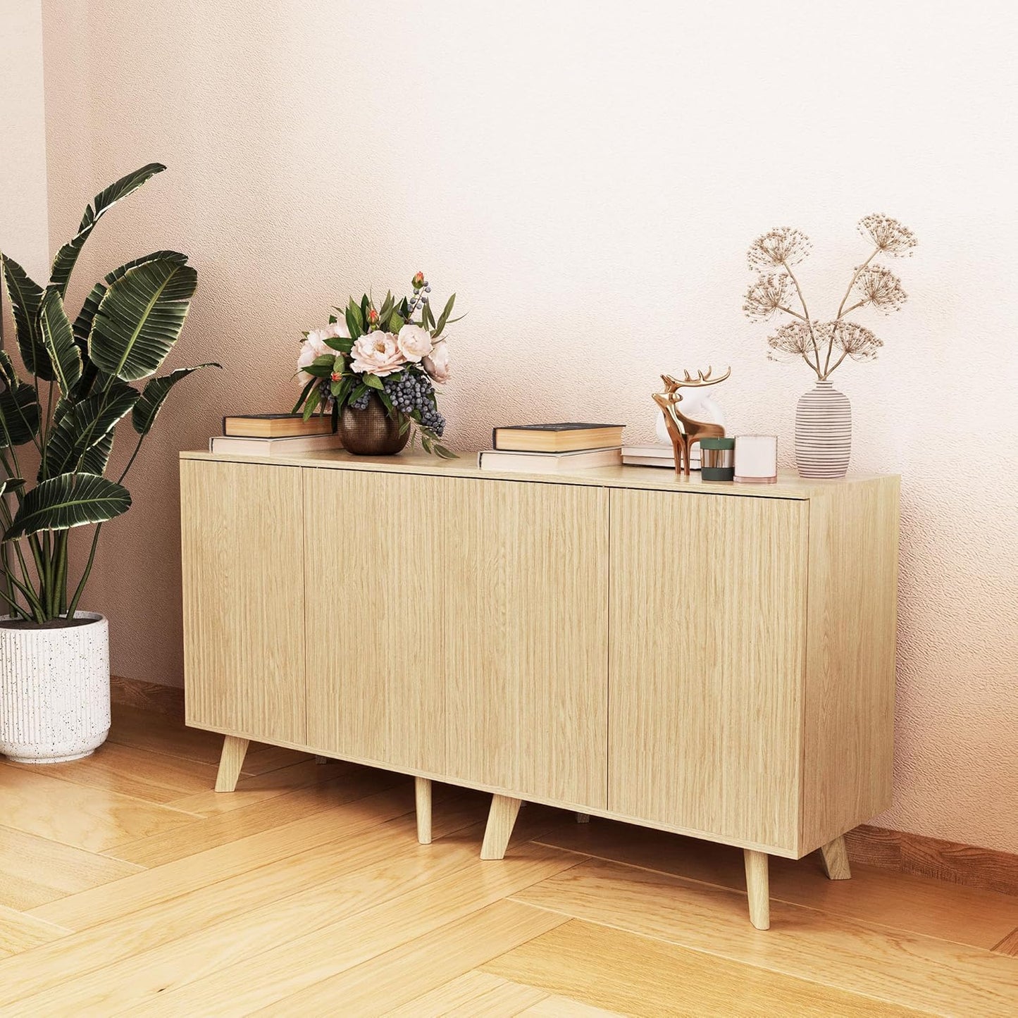 Black Sideboard Buffet Cabinet with Storage