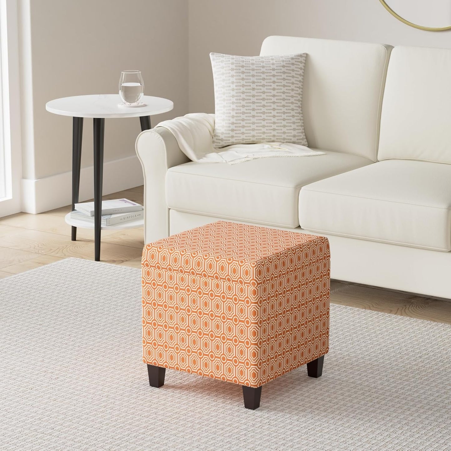 Classic Square Storage Ottoman with Lift Off Lid