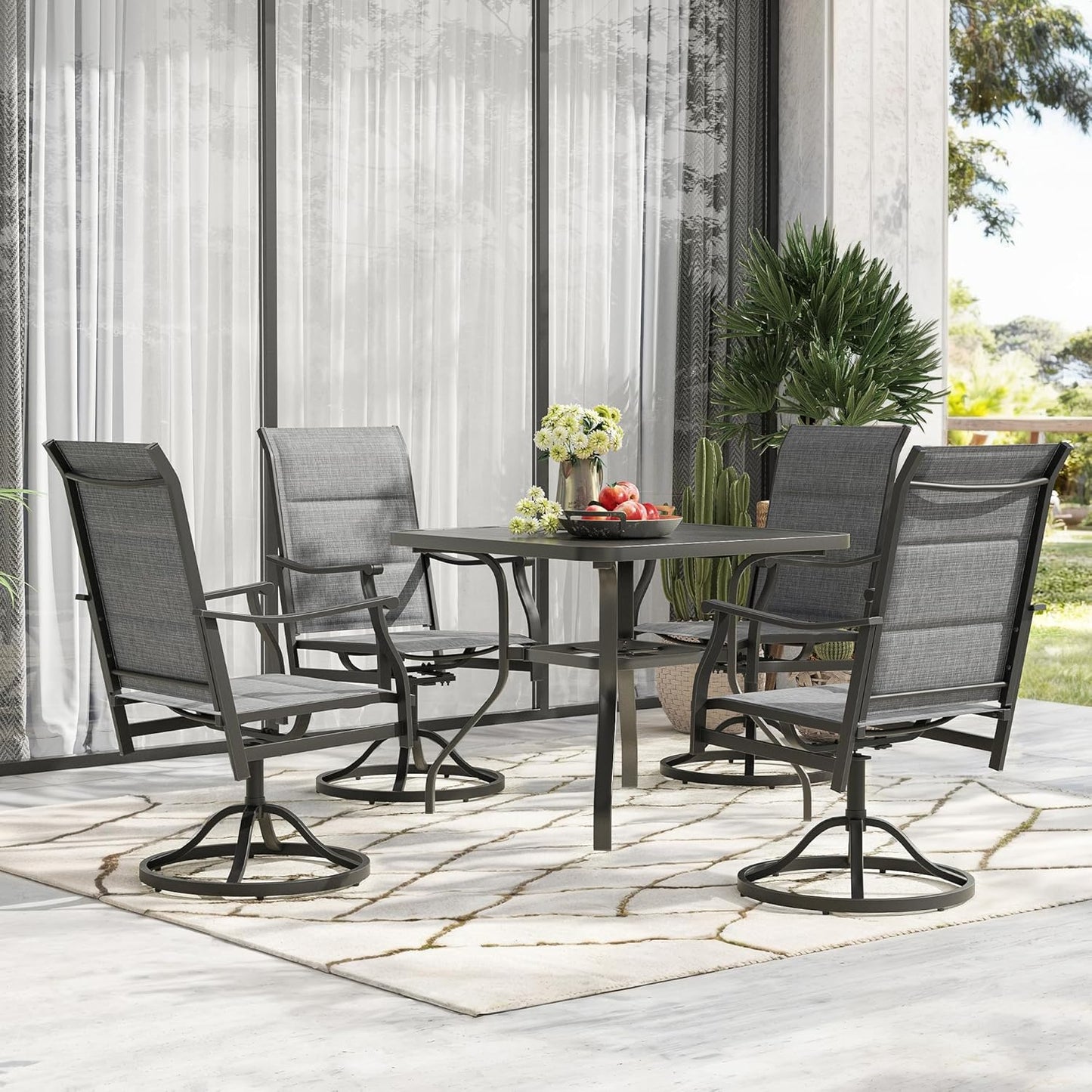 Patio Swivel Chairs Set of 4