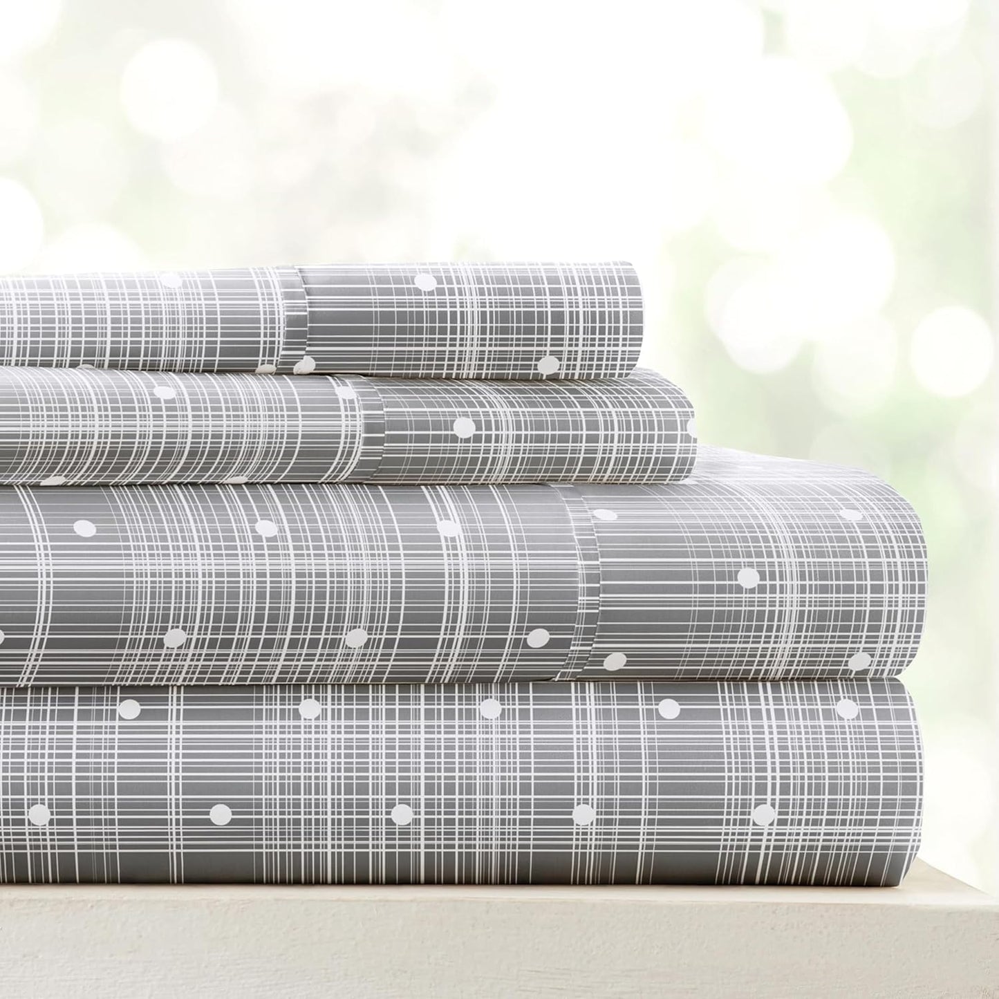 Patterned Microfiber 4 Piece Sheet Set