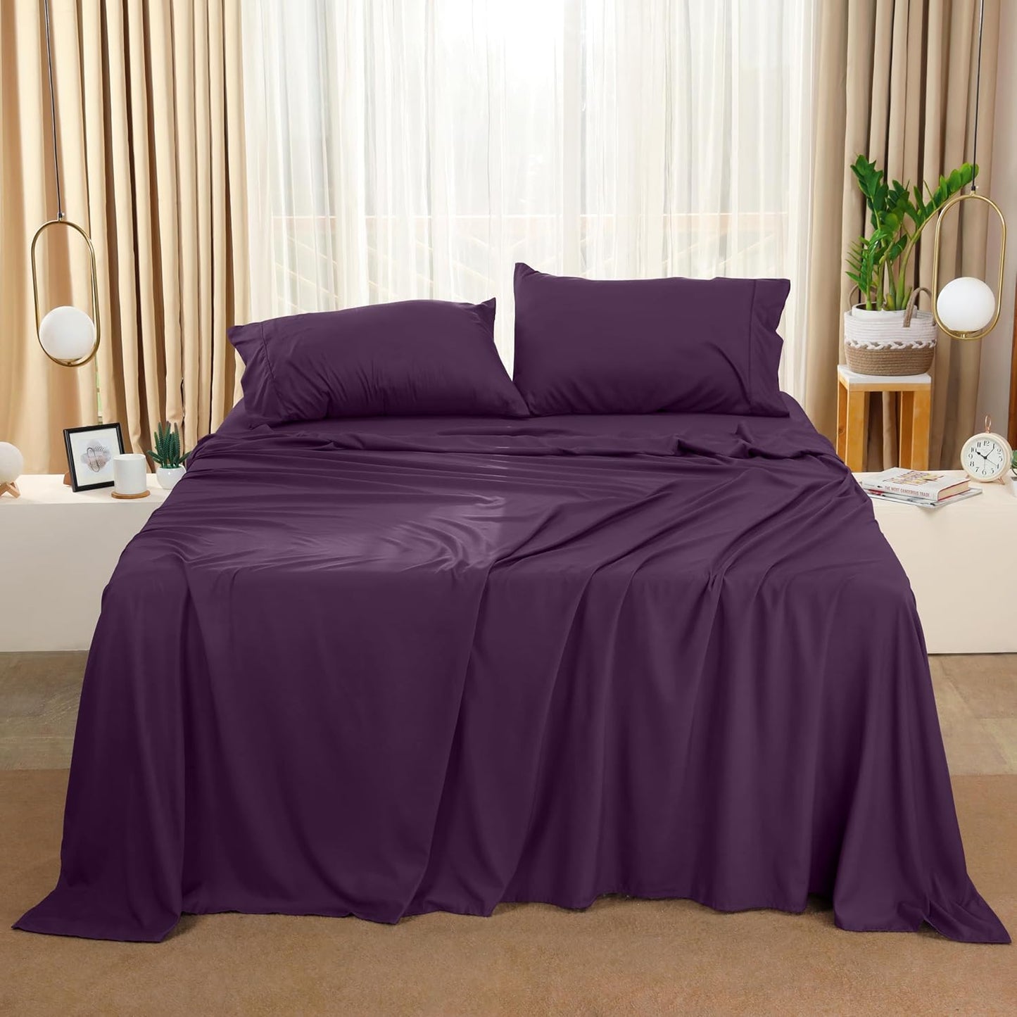 Bedding Queen Bed Sheets Set - 4 Piece