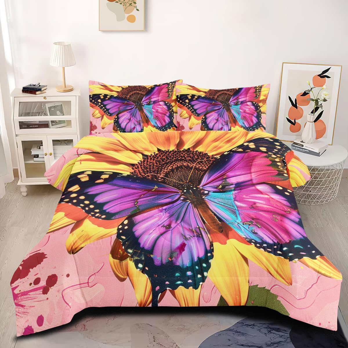 Queen Size Butterfly Comforter Set