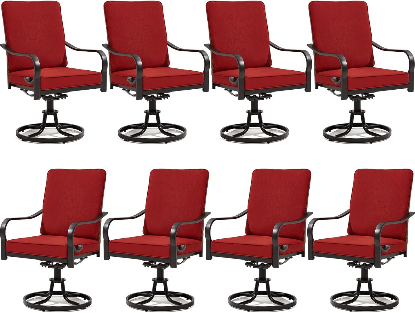 5-Piece Outdoor Dining Set - 4 Swivel Leather-Look Chairs