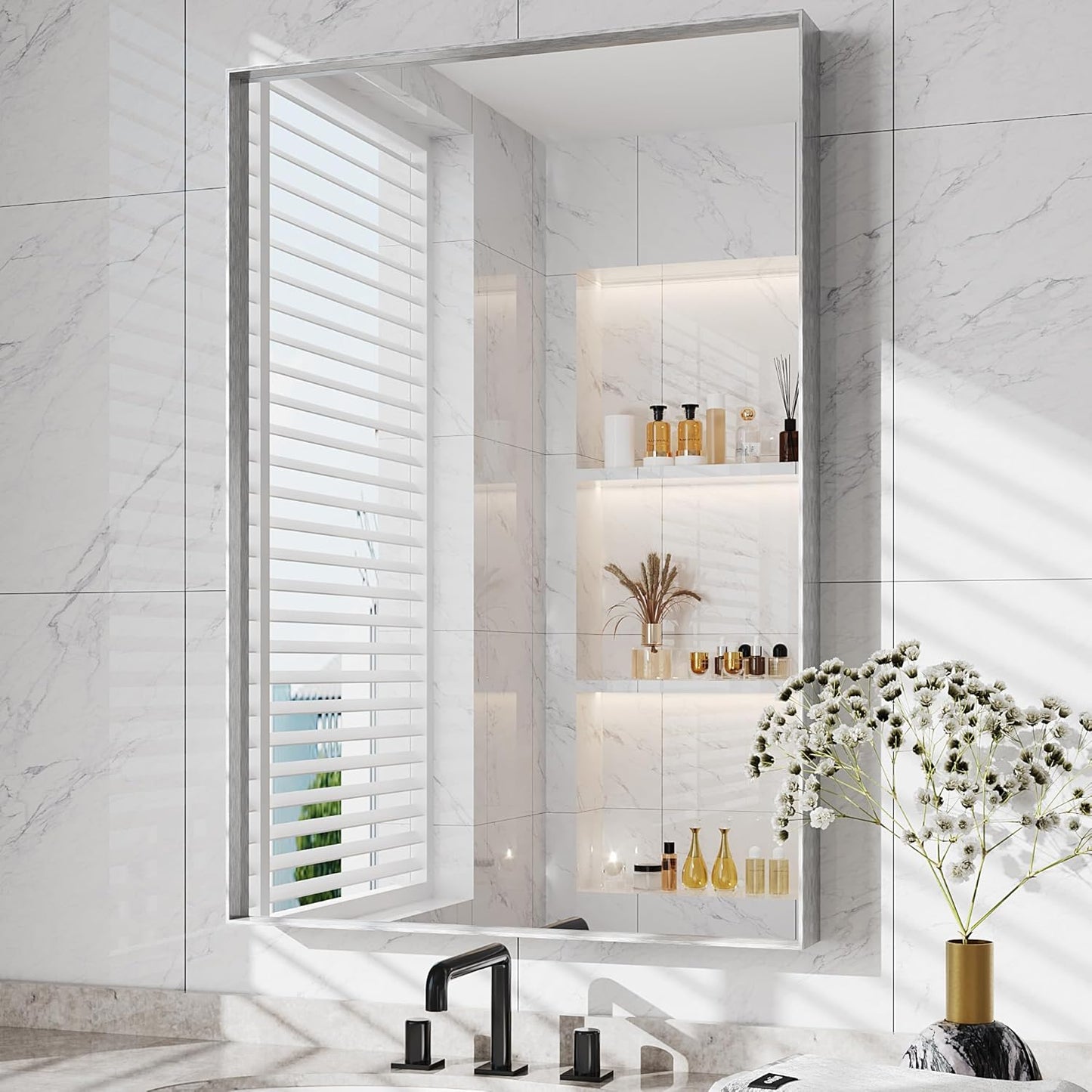 Wall Mounted Vanity Round Corner Mirror