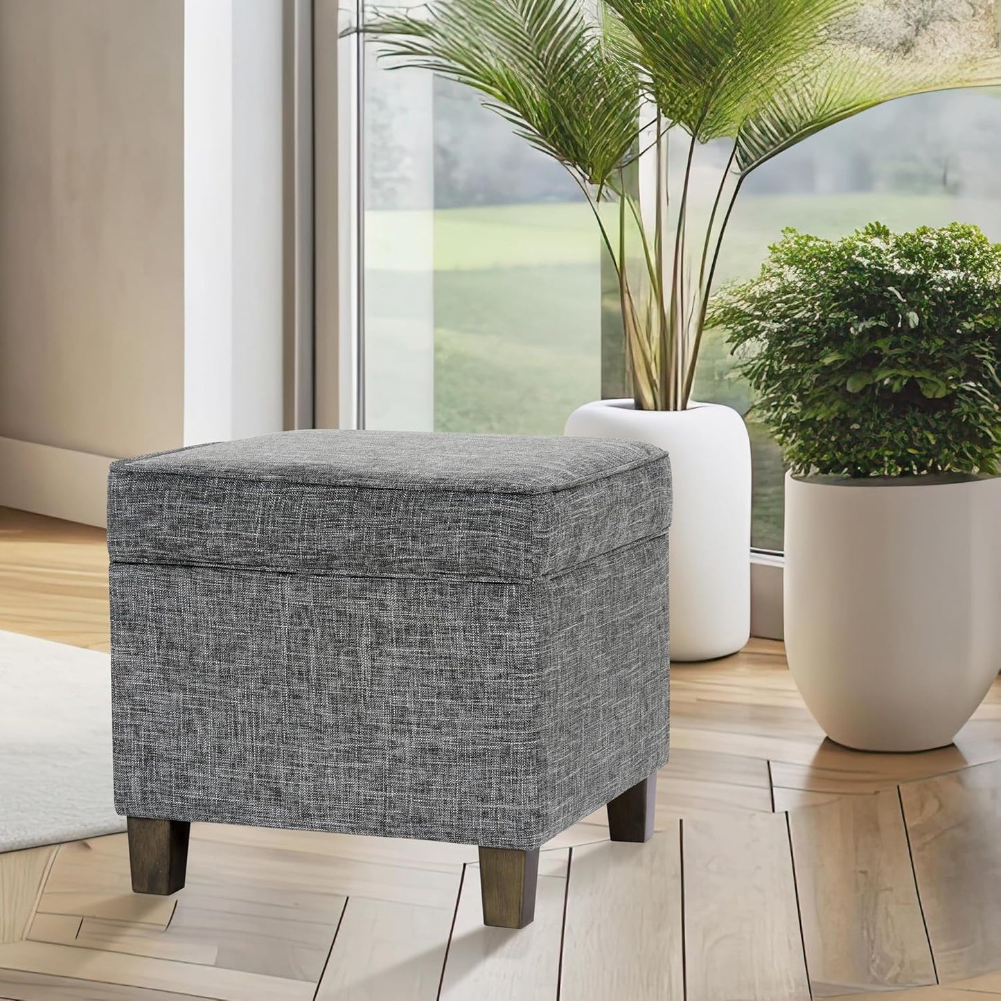 Classic Square Storage Ottoman with Lift Off Lid